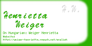 henrietta weiger business card